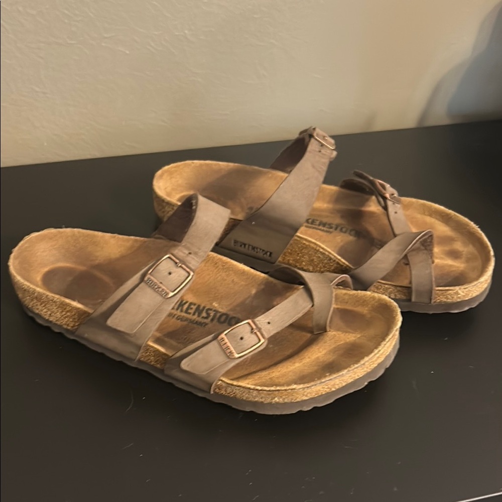 Birkenstock Taupe Double Strap Sandals